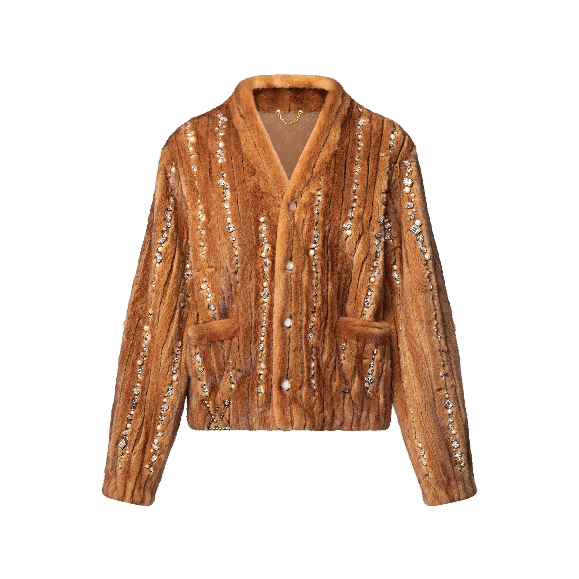 けん！LOUIS VUITTON ルイヴィトン Made To Order Embellished Mink Cardigan - Discontinued Product